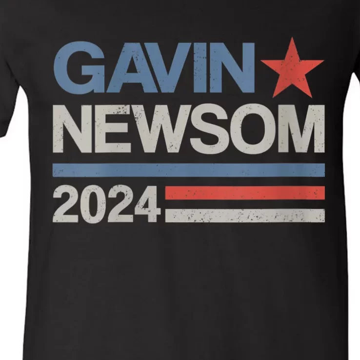 Vintage Gavin Newsom 2024 For President Election Campaign V-Neck T-Shirt