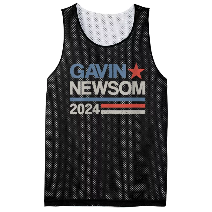 Vintage Gavin Newsom 2024 For President Election Campaign Mesh Reversible Basketball Jersey Tank