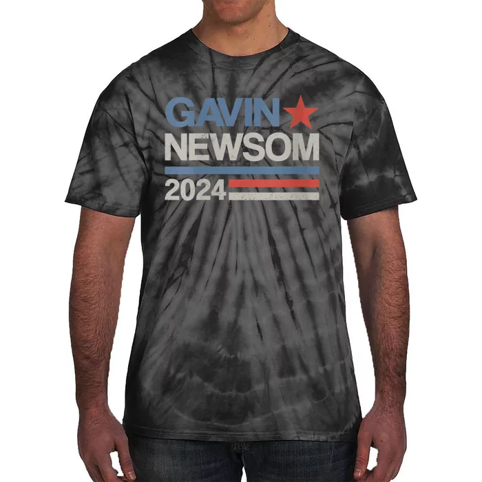 Vintage Gavin Newsom 2024 For President Election Campaign Tie-Dye T-Shirt