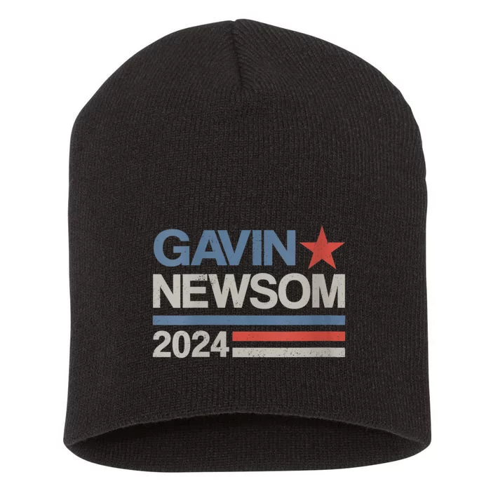 Vintage Gavin Newsom 2024 For President Election Campaign Short Acrylic Beanie