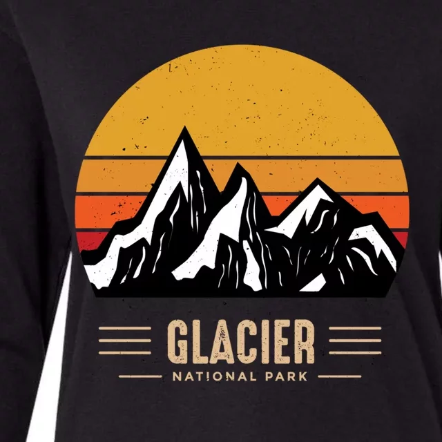 Vintage Glacier National Park Montana Outdoor Adventure Cute Gift Womens Cotton Relaxed Long Sleeve T-Shirt