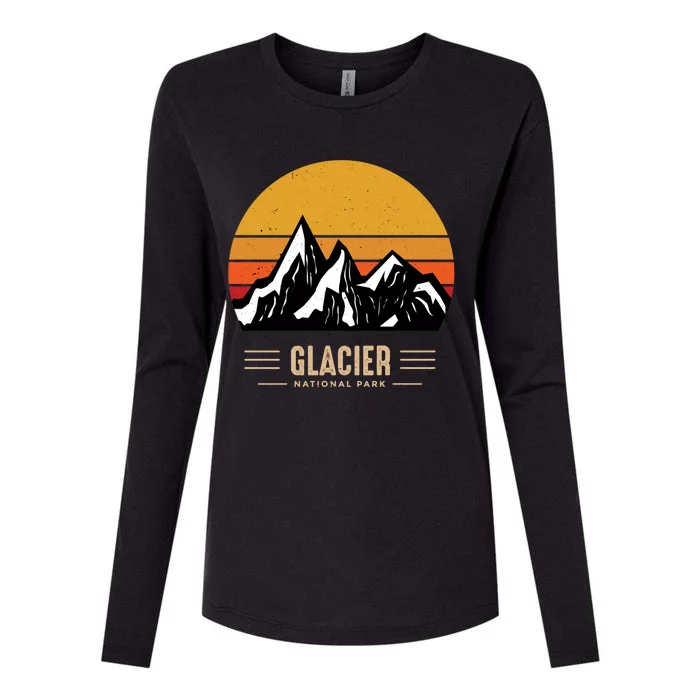 Vintage Glacier National Park Montana Outdoor Adventure Cute Gift Womens Cotton Relaxed Long Sleeve T-Shirt