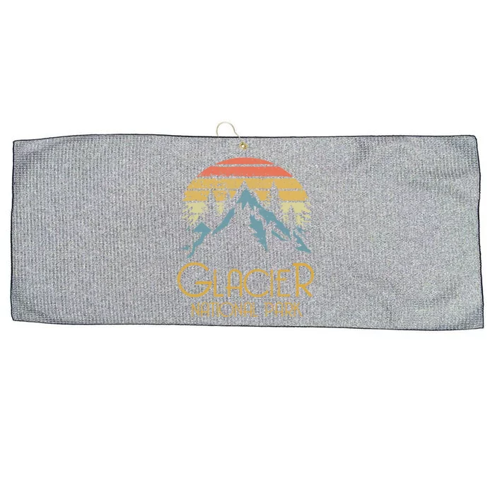 Vintage Glacier National Park Montana Retro Sweagift Large Microfiber Waffle Golf Towel