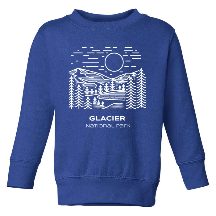 Vintage Glacier National Park Hike Gift Toddler Sweatshirt