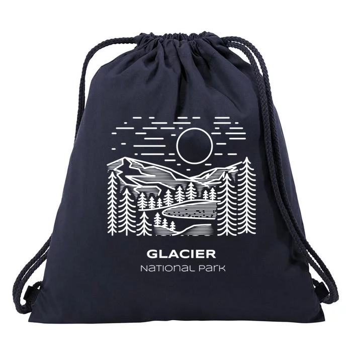 Vintage Glacier National Park Hike Gift Drawstring Bag