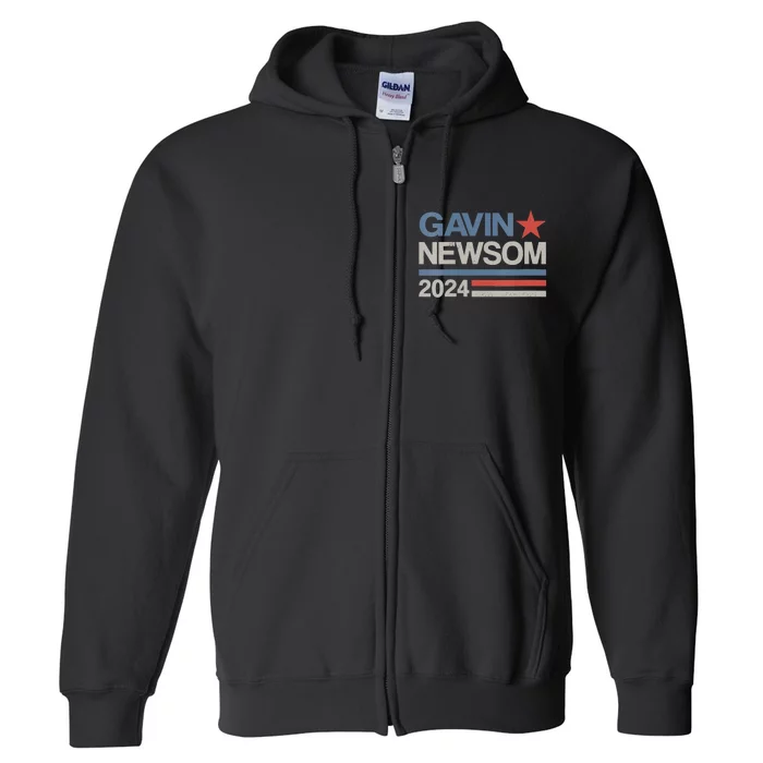 Vintage Gavin Newsom 2024 For President Election Campaign Full Zip Hoodie