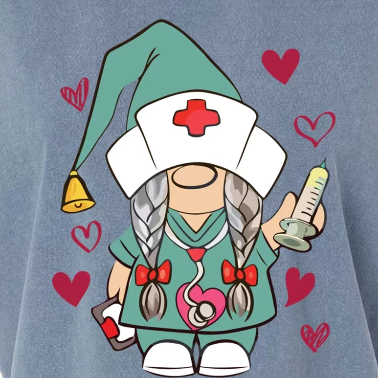 Valentine Gnomes Nurse Hearts Stethoscope Scrub Tops Great Gift Garment-Dyed Women's Muscle Tee