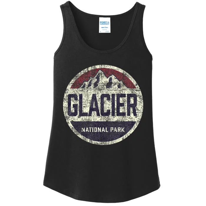 Vintage Glacier National Park Retro Mountain Souvenir Ladies Essential Tank