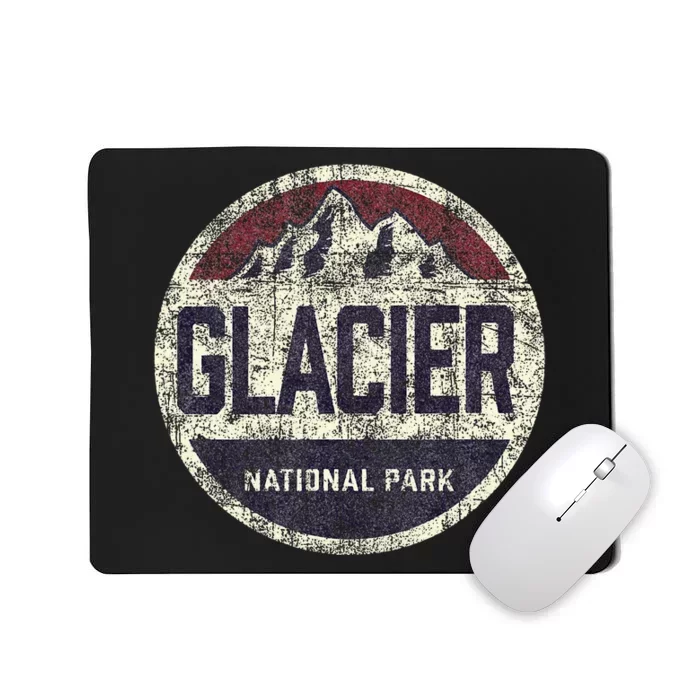 Vintage Glacier National Park Retro Mountain Souvenir Mousepad