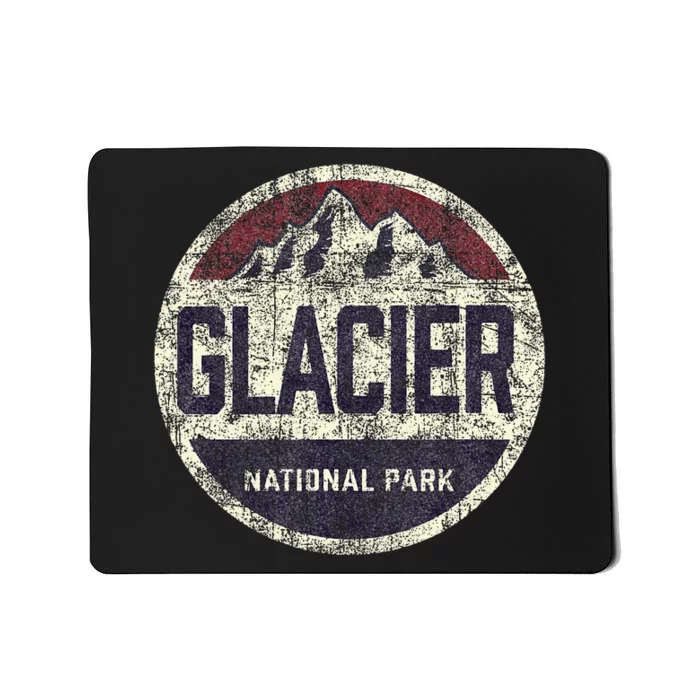 Vintage Glacier National Park Retro Mountain Souvenir Mousepad