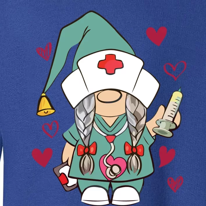 Valentine Gnomes Nurse Hearts Stethoscope Scrub Tops Gift Toddler Sweatshirt