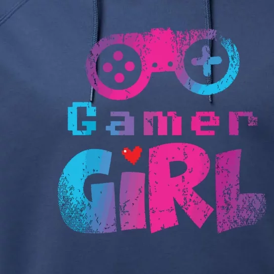 Video Game Nerd E Sport Gaming Girl Gamer Gift Performance Fleece Hoodie