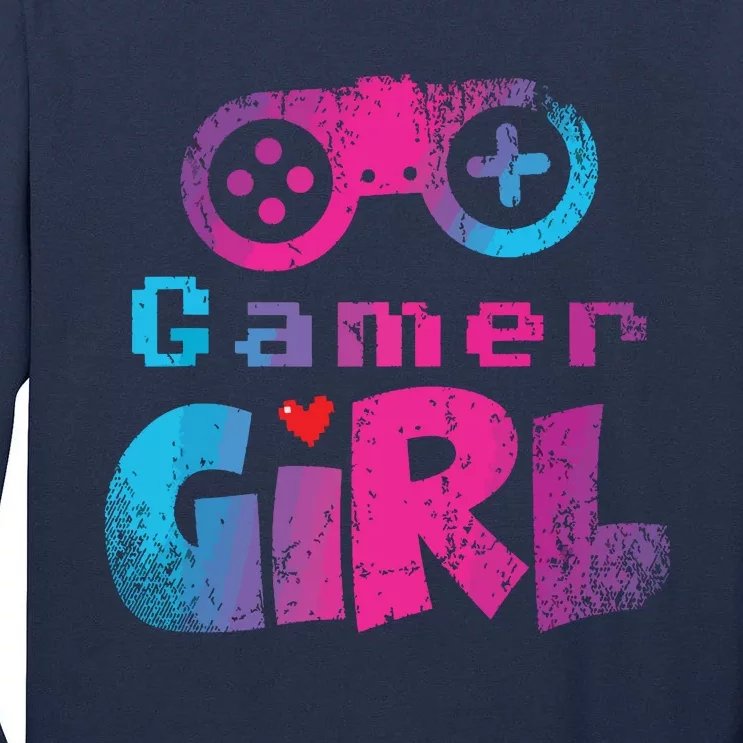 Video Game Nerd E Sport Gaming Girl Gamer Gift Tall Long Sleeve T-Shirt