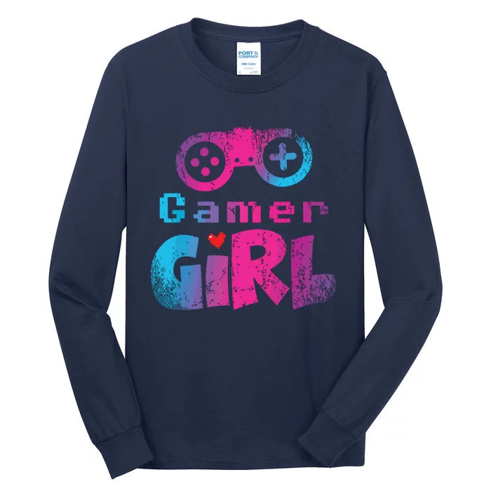 Video Game Nerd E Sport Gaming Girl Gamer Gift Tall Long Sleeve T-Shirt