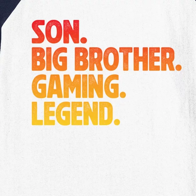 Video Gamer New Brother Gaming Son Big Brother Gaming Legend Baseball Sleeve Shirt