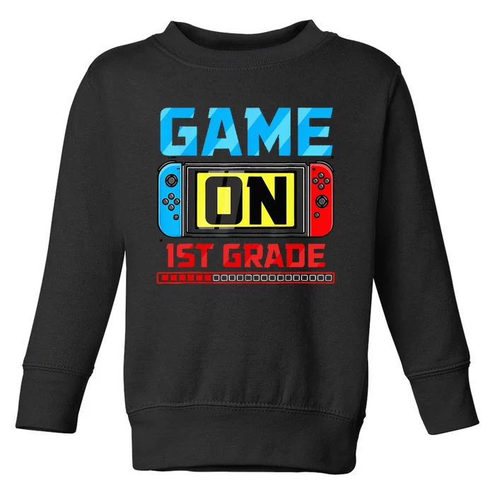 Video Game On 1st Grade Gamer Back To School First Day Toddler Sweatshirt