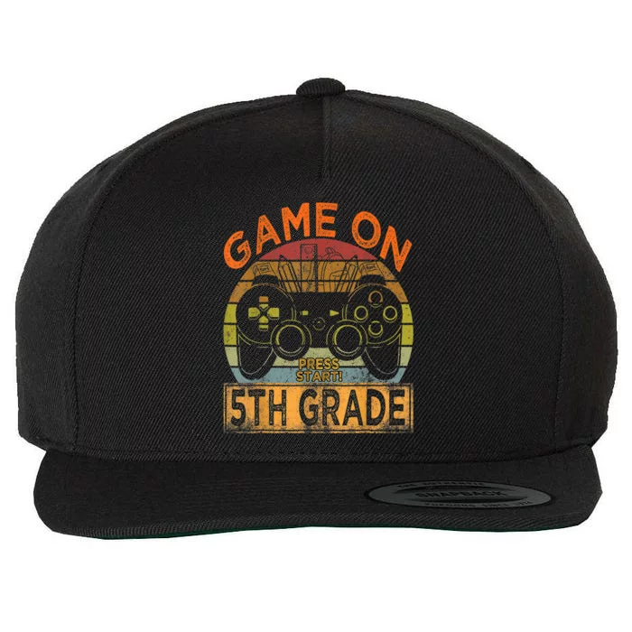 Vintage Game On 5th Grade Welcome Back To School Gamer Boy Wool Snapback Cap