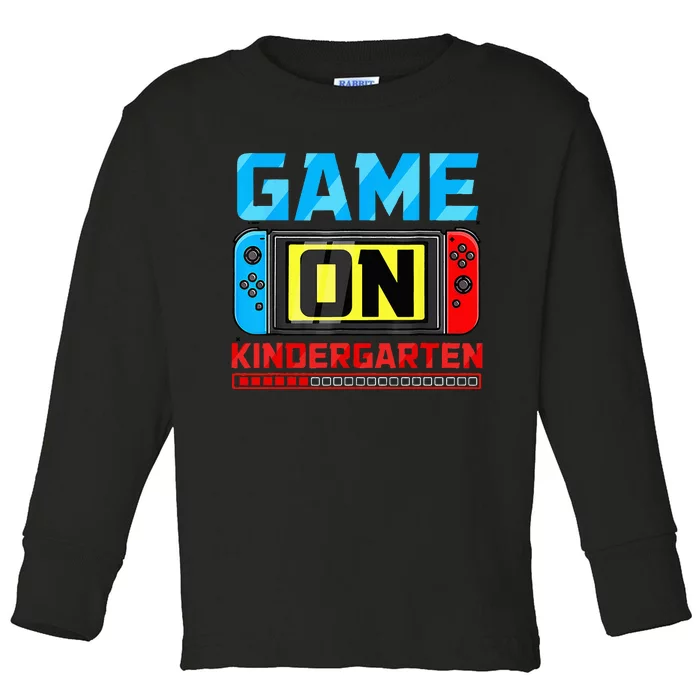 Video Game On Kindergarten Gamer Back To School First Day Toddler Long Sleeve Shirt