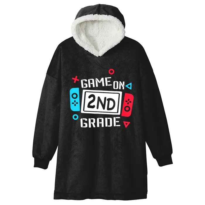 Video Game On 2nd Grade Cool Kids Team Second Back To School Hooded Wearable Blanket