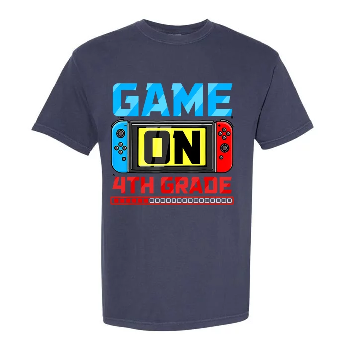 Video Game On 4th Grade Gamer Back To School First Day Boy Garment-Dyed Heavyweight T-Shirt