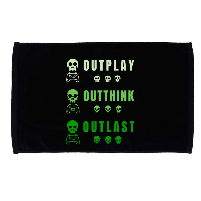 Video Gamer Outplay Outthink Outlast Game Master Pro Gaming Gift Microfiber Hand Towel