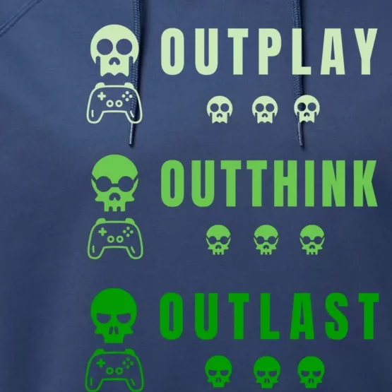 Video Gamer Outplay Outthink Outlast Game Master Pro Gaming Gift Performance Fleece Hoodie