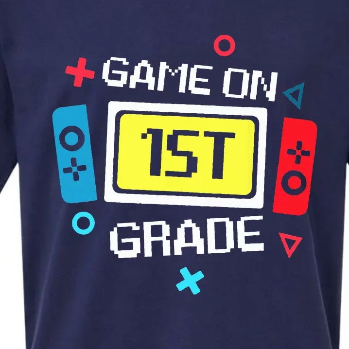 Video Game On 1st Grade Cool Team First Back To School Sueded Cloud Jersey T-Shirt