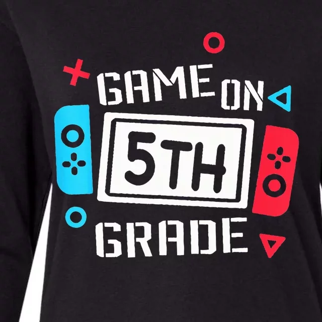 Video Game On 5th Grade Funny Team Fifth Back To School Womens Cotton Relaxed Long Sleeve T-Shirt