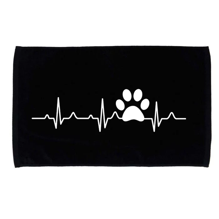 Veterinarian Gift Paw Print Heartbeat Vet Tech Gift Microfiber Hand Towel