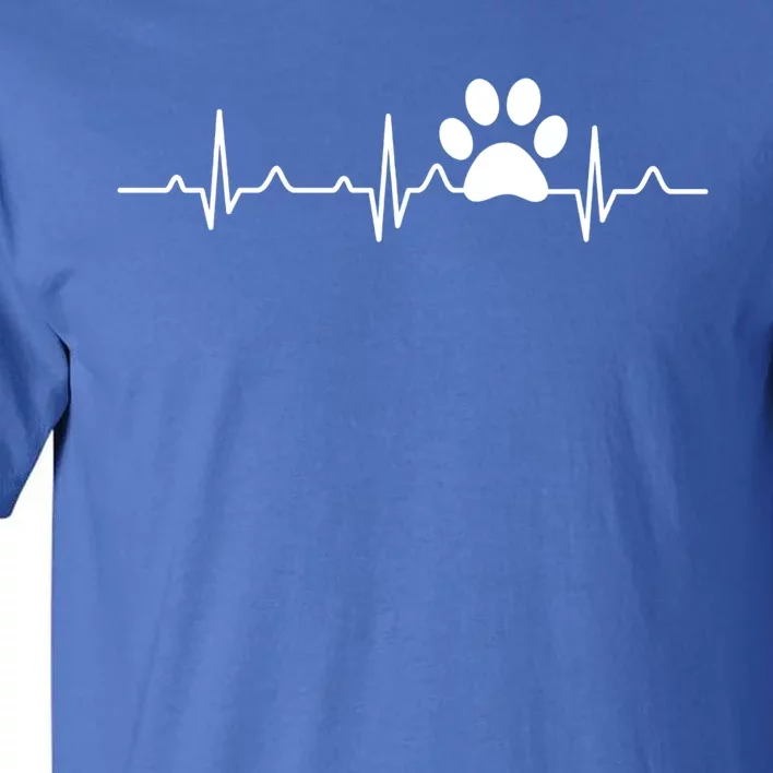 Veterinarian Gift Paw Print Heartbeat Vet Tech Gift Tall T-Shirt