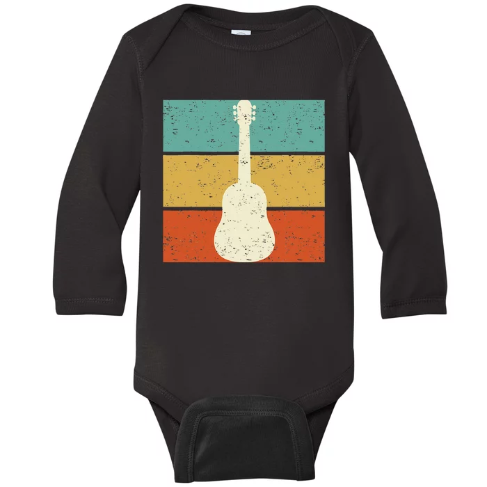 Vintage Guitar Player Design Guitarist I Acoustic Guitar Baby Long Sleeve Bodysuit