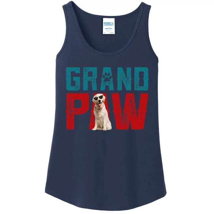 Vintage Grandpa Paw Cute Labrador Retriever Sunglasses Owner Ladies Essential Tank