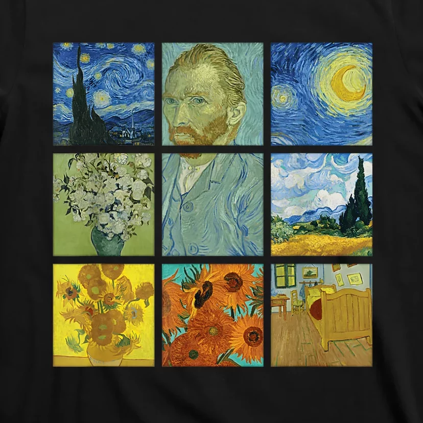 Van Gogh Paintings Sunflowers Starry Night T-Shirt