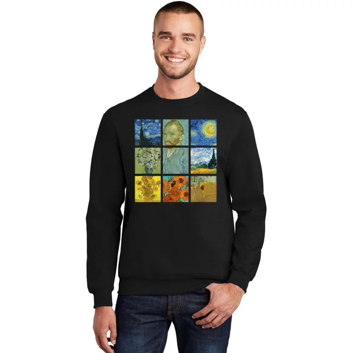 Van Gogh Paintings Sunflowers Starry Night Tall Sweatshirt