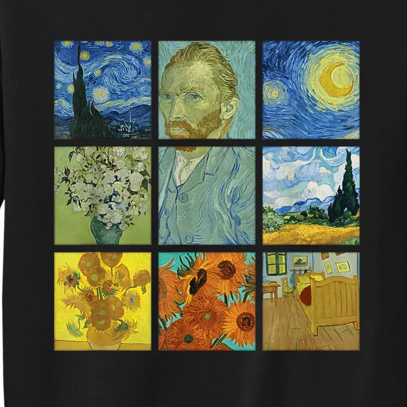 Van Gogh Paintings Sunflowers Starry Night Tall Sweatshirt