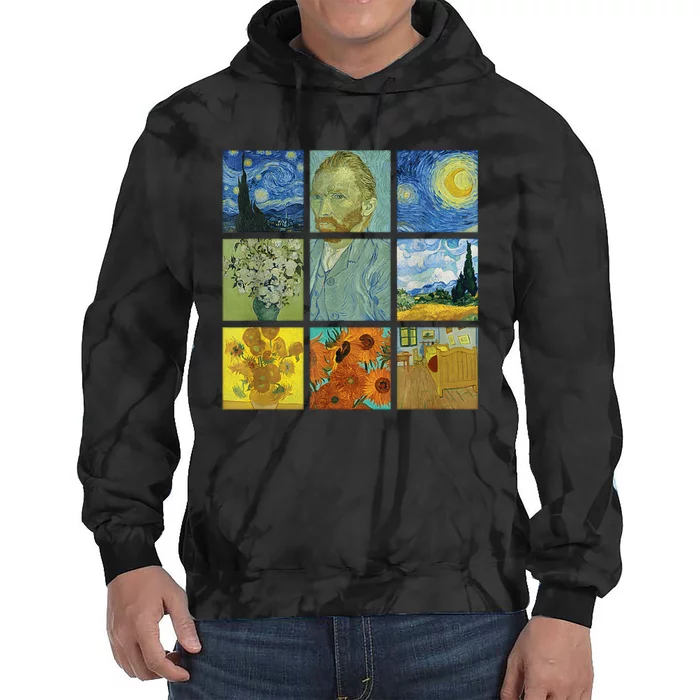 Van Gogh Paintings Sunflowers Starry Night Tie Dye Hoodie