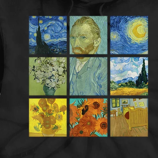 Van Gogh Paintings Sunflowers Starry Night Tie Dye Hoodie