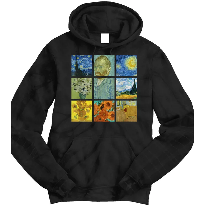 Van Gogh Paintings Sunflowers Starry Night Tie Dye Hoodie