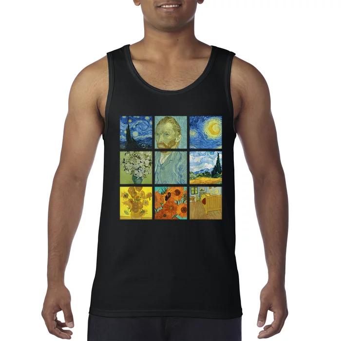 Van Gogh Paintings Sunflowers Starry Night Tank Top