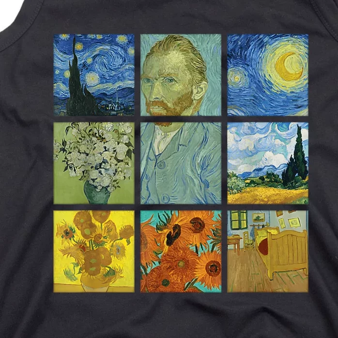 Van Gogh Paintings Sunflowers Starry Night Tank Top