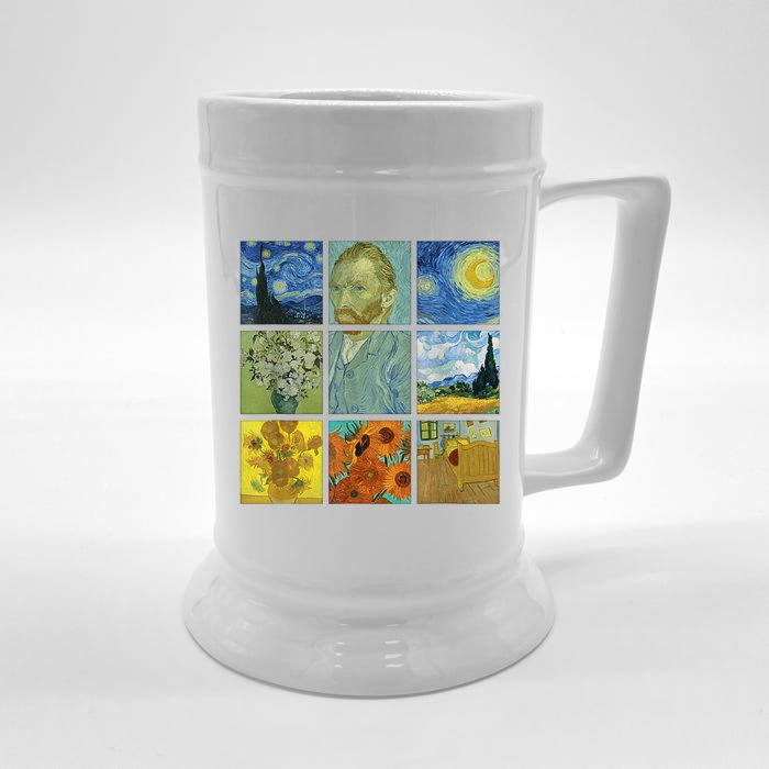 Van Gogh Paintings Sunflowers Starry Night Front & Back Beer Stein