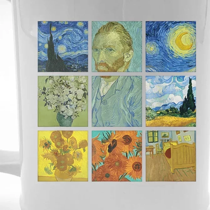 Van Gogh Paintings Sunflowers Starry Night Front & Back Beer Stein