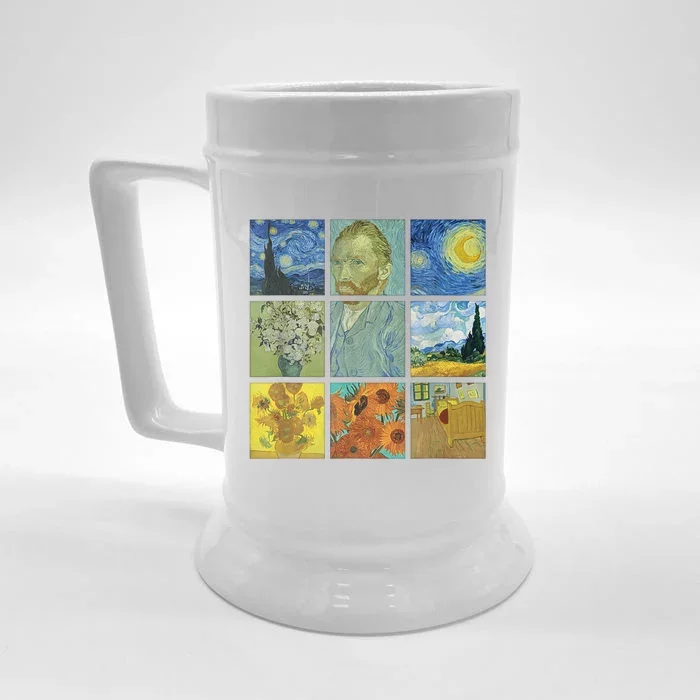 Van Gogh Paintings Sunflowers Starry Night Front & Back Beer Stein