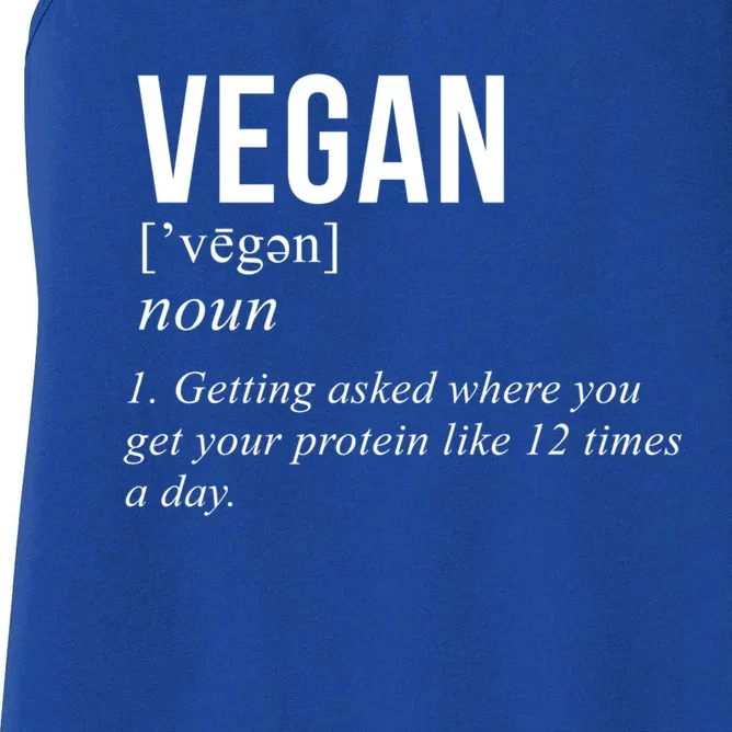 Vegetarian Gift Protein Definition Vegan Gift Women's Racerback Tank