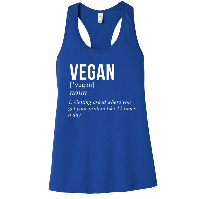 Vegetarian Gift Protein Definition Vegan Gift Women's Racerback Tank