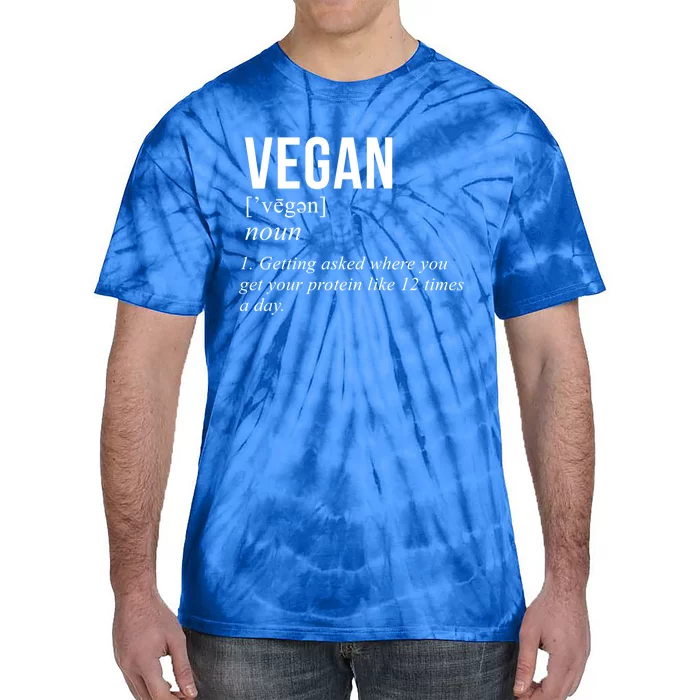 Vegetarian Gift Protein Definition Vegan Gift Tie-Dye T-Shirt