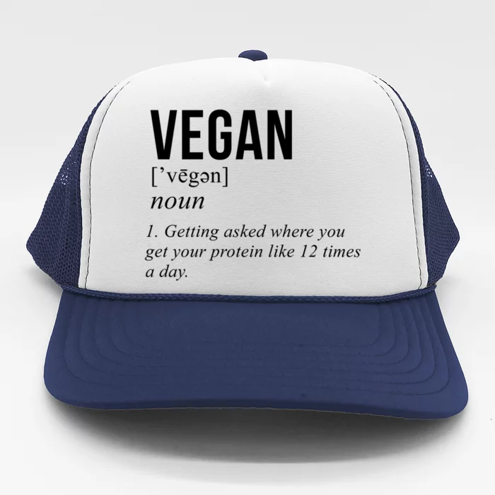 Vegetarian Gift Protein Definition Vegan Gift Trucker Hat