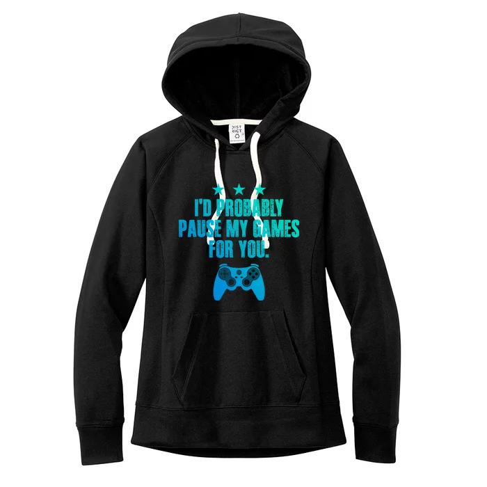 Video Game Player Gaming Joystick Controller Console Gamer Meaningful Gift Women's Fleece Hoodie