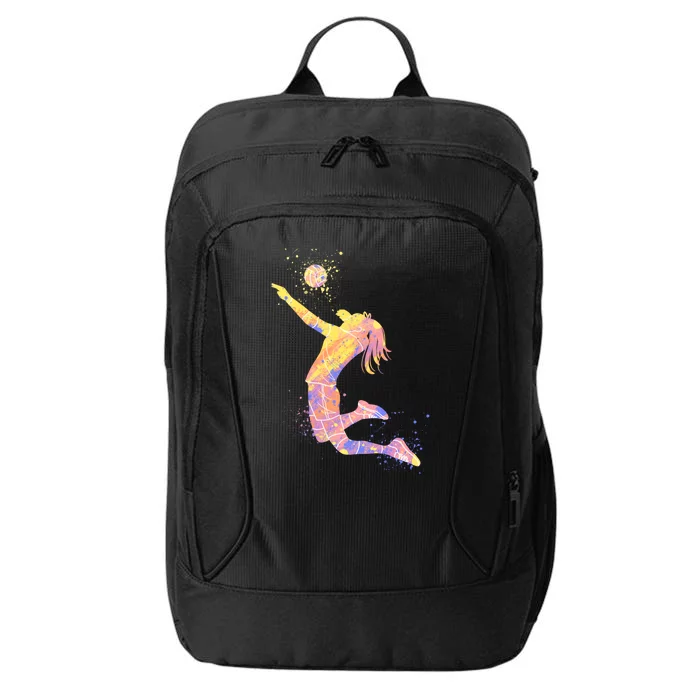 Volleyball Girl Player, Watercolor Volleyball Player Girl City Backpack