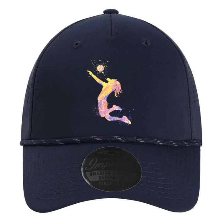 Volleyball Girl Player, Watercolor Volleyball Player Girl Performance The Dyno Cap